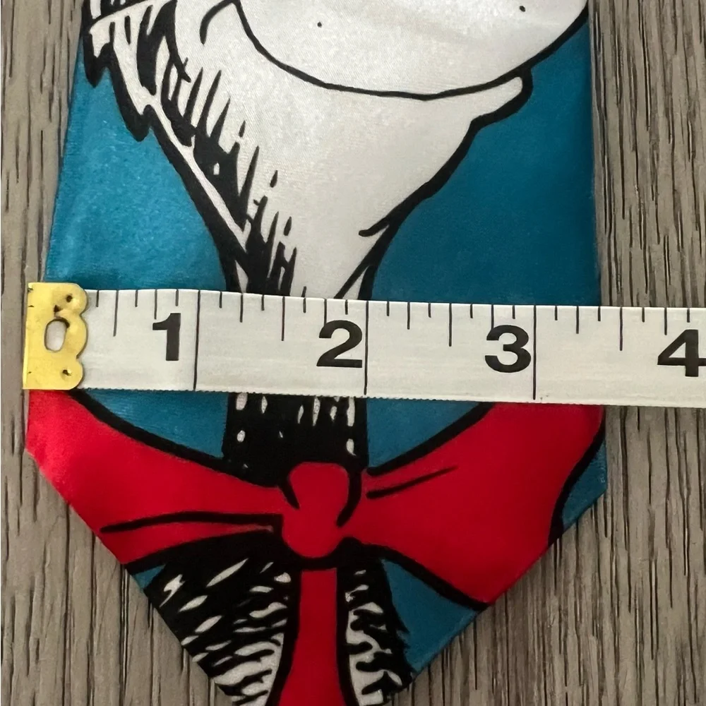Dr. Seuss Bright Blue Cat in the Hat kids Tie with Red Accents